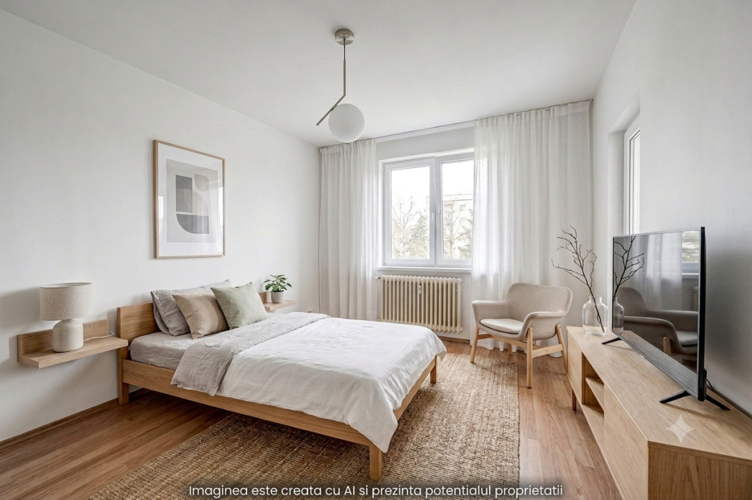 **Apartament cu 3 camere | 64,2 mp utili | 2 băi | Bloc 1985 | Etaj 7/8 | Sector