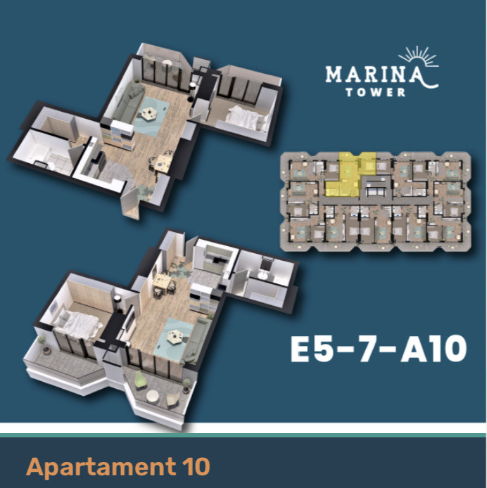 MARINA TOWER - APARTAMENT 2 CAMERE - LOC DE PARCARE INCLUS